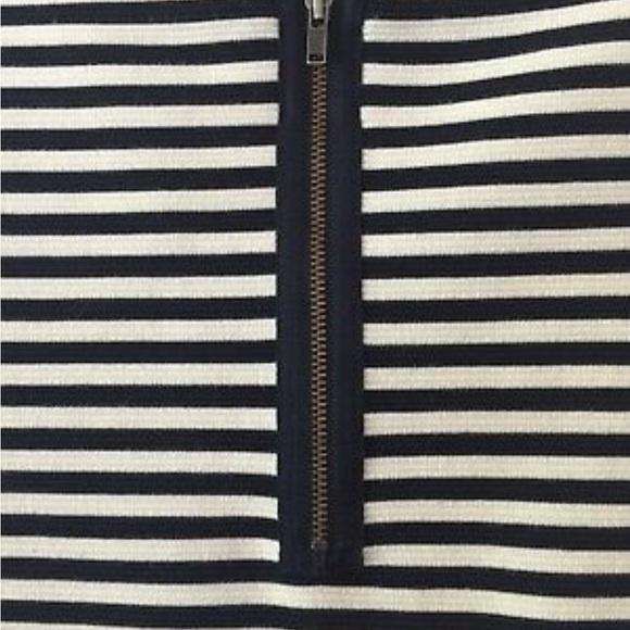 Madewell striped 3/4 sleeve top with zipper back and split seams XS - Picture 7 of 12
